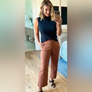 SPANX twill cropped wide legged pant Large